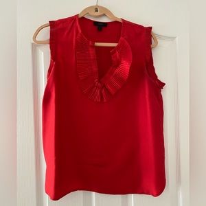 J.CREW Red Sleeveless 100% Silk Blouse Size 8